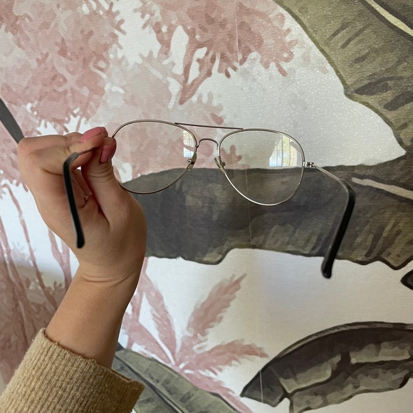 NWOT Women's Classic Aviator Style Fashion Metal Clear Lens Glasses - Picture 5 of 5